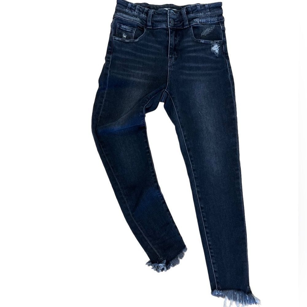 KanCan Kurvy high rise ankle skinny jeans distressed black size 26